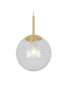 Lampa wisząca Chisell 25- szklana wirowa kula Art Deco mosiężny dodatek