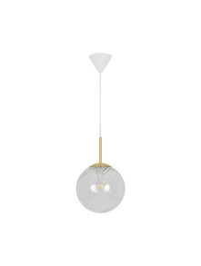 Lampa wisząca Chisell 25- szklana wirowa kula Art Deco mosiężny dodatek