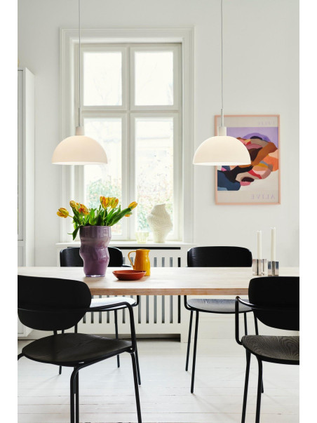 Lampa wisząca do jadalni nad stół Ellen 30 biała półokrągła szklana kopuła - Nordlux Lampa wisząca do jadalni nad stół Ellen 30 biała półokrągła szklana kopuła - Nordlux