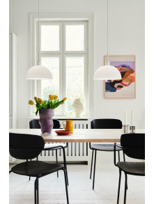 Lampa wisząca do jadalni nad stół Ellen 30 biała półokrągła szklana kopuła - Nordlux Lampa wisząca do jadalni nad stół Ellen 30 biała półokrągła szklana kopuła - Nordlux
