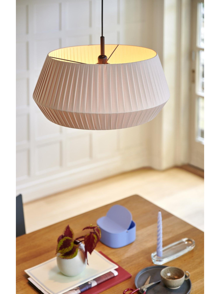 Skandynawska lampa wisząca Dicte 53 cm duży abażur z beżowej tkaniny, nad stolik, Nordlux