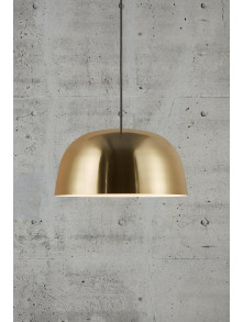 Lampa wisząca z półokrągłą złoto-mosiężną kopułą Cera w stylu art deco, Nordlux