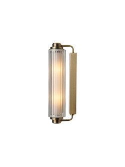Lampa scienna w stylu art-deco Nimal złota ryflowana tuba do łazienki z IP44