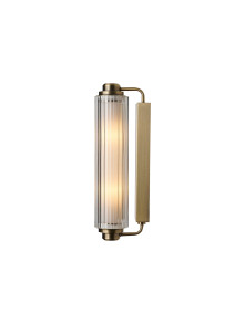 Lampa scienna w stylu art-deco Nimal złota ryflowana tuba do łazienki z IP44 Lampa scienna w stylu art-deco Nimal złota ryflowana tuba do łazienki z IP44