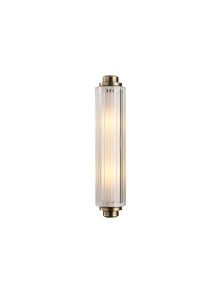 Lampa scienna w stylu art-deco Nimal złota ryflowana tuba do łazienki z IP44 Lampa scienna w stylu art-deco Nimal złota ryflowana tuba do łazienki z IP44