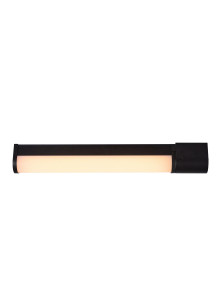 Pionowy czarny kinkiet łazienkowy Malakia LED 6W przy lustrze, z wbudowanym gniazdkiem IP44 3000K Pionowy czarny kinkiet łazienkowy Malakia LED 6W przy lustrze, z wbudowanym gniazdkiem IP44 3000K