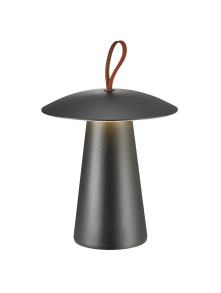 Przenośna czarna lampa stołowa Ara To-Go zewnętrzna, grzybek - ładowany USB LED 3000K IP54