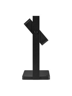 Czarna lampka na balkon Saulio LED - solarny halogen z ładowarką USB, IP44 