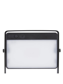 Czarna lampka na balkon Saulio LED - solarny halogen z ładowarką USB, IP44 