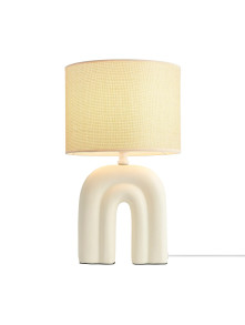 Elegancka stylowa lampa stołowa Haze ceramiczna z jasnym abażurem - Nordlux Elegancka stylowa lampa stołowa Haze ceramiczna z jasnym abażurem - Nordlux