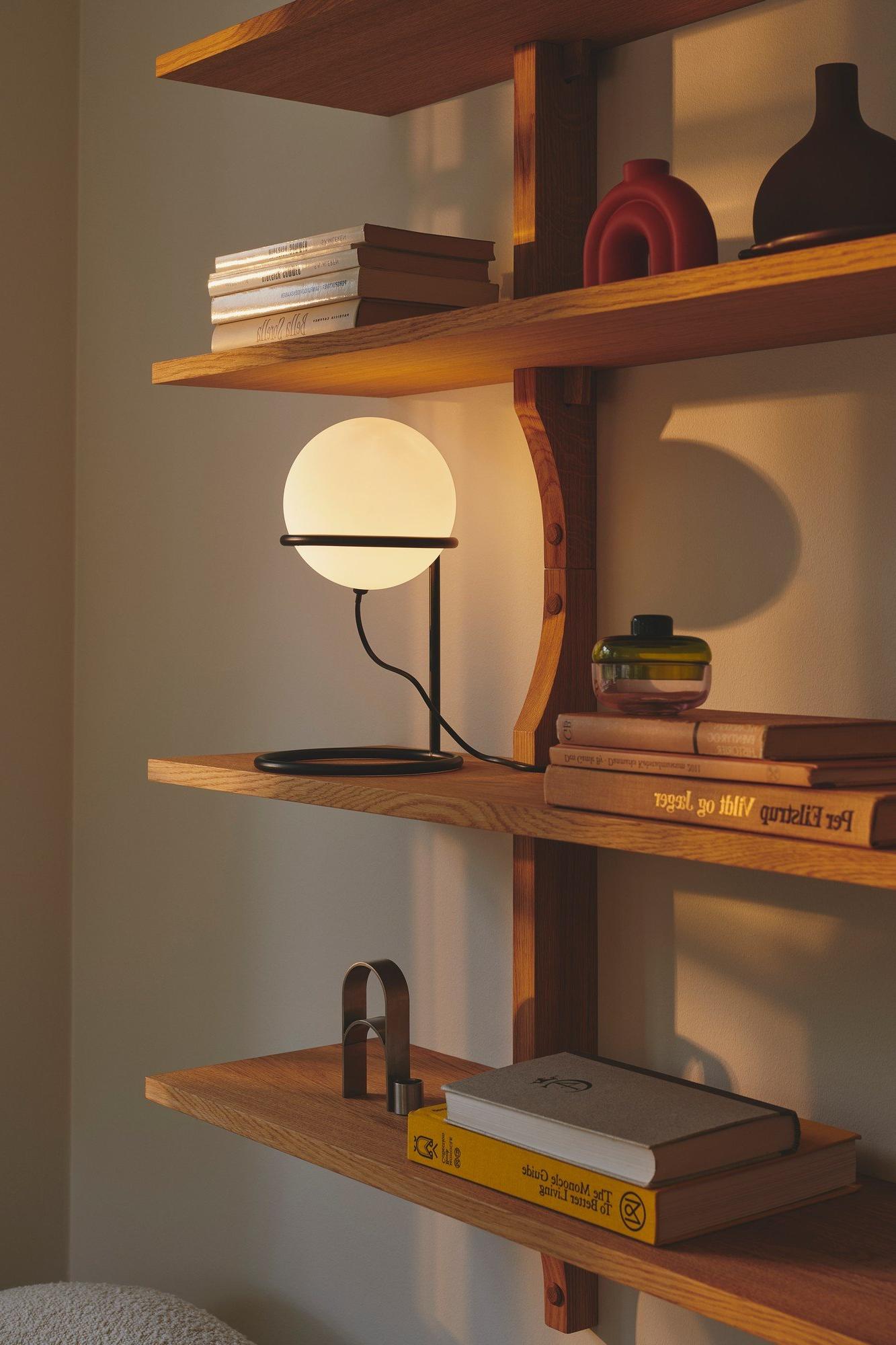 Lampa stojąca biała kula Wilson na stolik nocny półkę - Nordlux