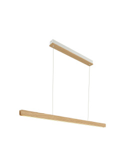 Lampa wisząca drewniana szeroka belka LED Ilgas nad stół, liniowa 3000K ściemniacz - Nordlux