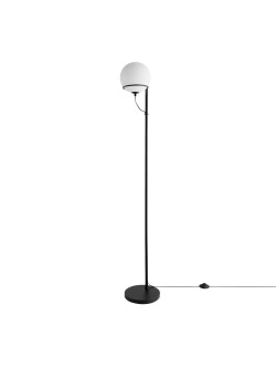 Lampa podłogowa biała kula Wilson stojąca czarna do salonu - Nordlux