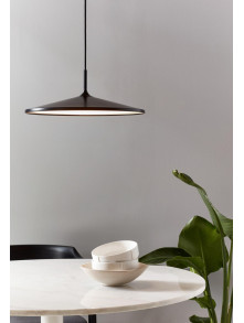 Skandynawski minimalistyczny żyrandol LED Balance czarny metalowy dysk na przewodzie - Nordlux