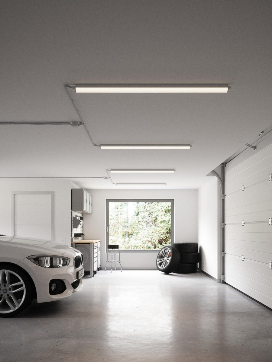 Niedroga podłużna lampa sufitowa do garażu LED Westport 115cm, 19W, 2160lm