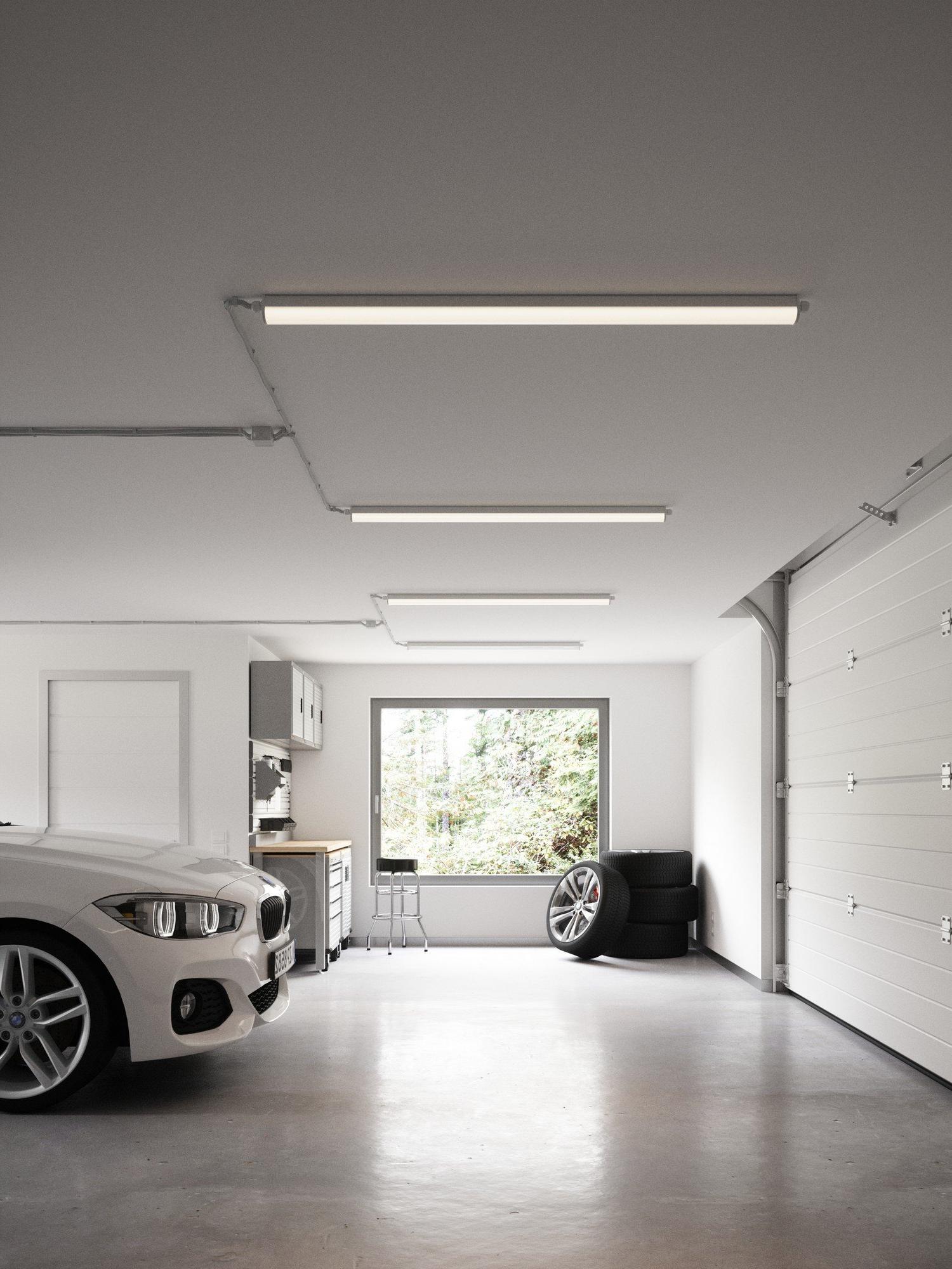 Niedroga podłużna lampa sufitowa do garażu LED Westport 115cm, 19W, 2160lm
