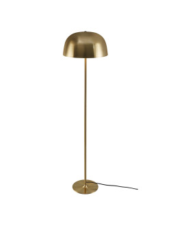 Złota lampa podłogowa Cera metalowy półokrągły klosz, kopulasta osłona w stylu art deco