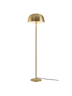 Złota lampa podłogowa Cera metalowy półokrągły klosz, kopulasta osłona w stylu art deco