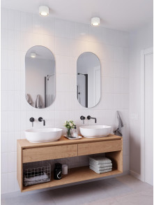 Lampa biała tuba sufitowa nad lustro w łazience IP44 Landon 8, LED 2700K 600lm