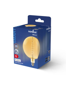 Bursztynowa żarówka E27 w stylu retro, ST64 - łezkowa Edison, Nordlux, ściemnialna 2200 Kelwinów