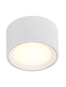 Mała lampa sufitowa Fallon - biała tuba downlight, LED 2700K 5W z ściemniaczem