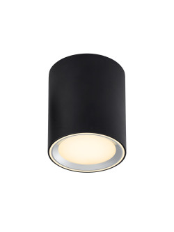 Lampa sufitowa Fallon Long - czarna wydłużona tuba LED, do łazienki na korytarz
