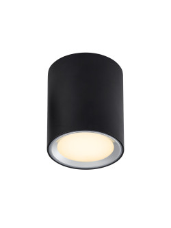 Lampa sufitowa Fallon Long - czarna wydłużona tuba LED, do łazienki na korytarz