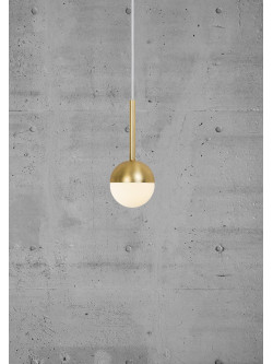 Złota lampa wisząca z białą kulką Contina - Nordlux