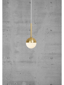 Złota lampa wisząca z białą kulką Contina - Nordlux