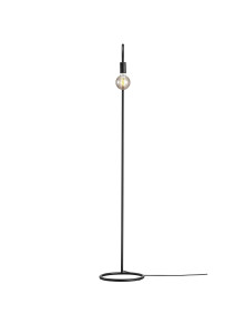 Loftowa czarna lampa podłogowa Paco, zagięte w łuk ramię bez osłony żarówki Loftowa czarna lampa podłogowa Paco, zagięte w łuk ramię bez osłony żarówki