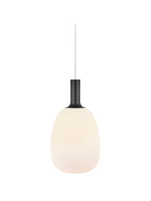 Lampa wisząca Alton 23 - klosz gruszka z mlecznego szkła, złote dodatki Lampa wisząca Alton 23 - klosz gruszka z mlecznego szkła, złote dodatki