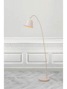 Beżowa lampa stojąca podłogowa Fleur 24, metalowy klosz dzwon, retro skandynawska, regulowana Beżowa lampa stojąca podłogowa Fleur 24, metalowy klosz dzwon, retro skandynawska, regulowana