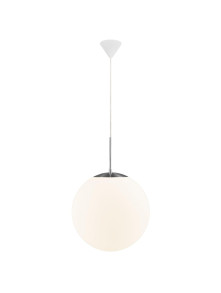 Lampa wisząca Cafe 30 E27 duża biała kula szklana z białego szkła 30 cm – Nordlux Lampa wisząca Cafe 30 E27 duża biała kula szklana z białego szkła 30 cm – Nordlux
