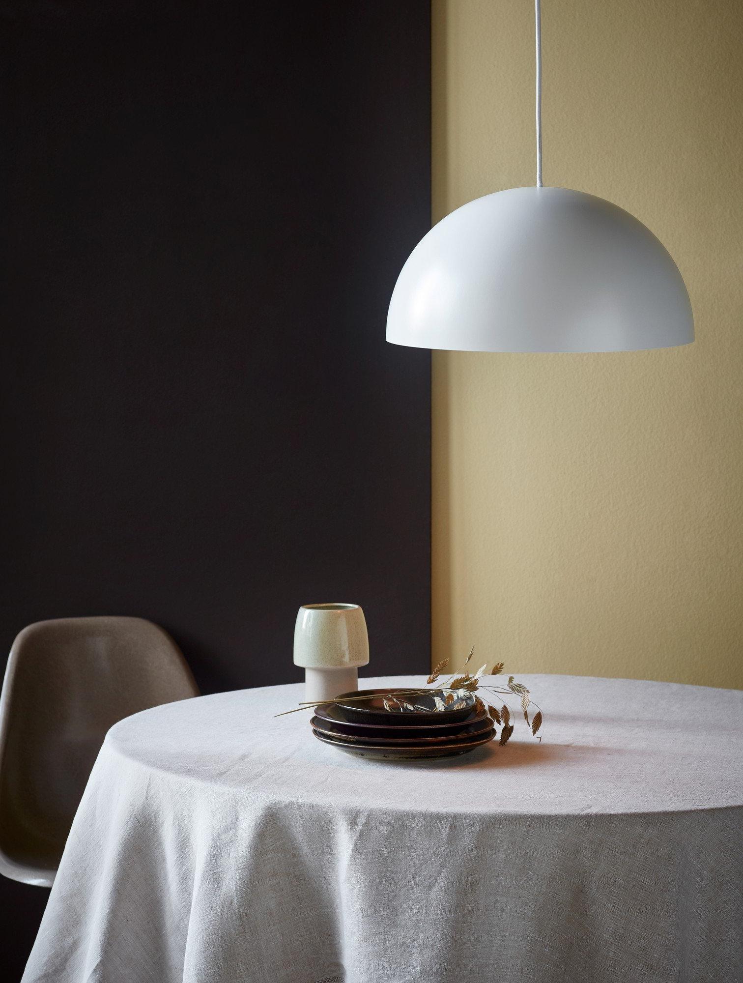 Lampa wisząca z dużą białą metalową półkulą Ellen 40 cm do kuchni jadalni - Nordlux