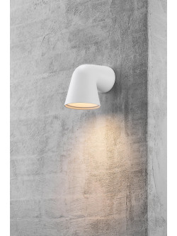 Biały minimalistyczny kinkiet zewnętrzny Front zagięta aluminiowa rurka - Nordlux