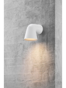 Biały minimalistyczny kinkiet zewnętrzny Front zagięta aluminiowa rurka - Nordlux Biały minimalistyczny kinkiet zewnętrzny Front zagięta aluminiowa rurka - Nordlux