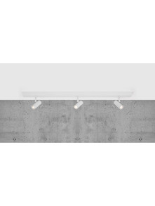 Regulowany biały spot sufitowy Omari 3 reflektorki LED na metalowej belce sufitowej - listwie, sciemniacz Regulowany biały spot sufitowy Omari 3 reflektorki LED na metalowej belce sufitowej - listwie, sciemniacz