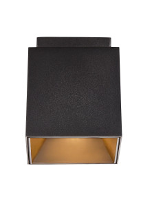 Czarna kwadratowa lampa sufitowa Ethan Gu10, kostka z złotym środkiem - Nordlux Czarna kwadratowa lampa sufitowa Ethan Gu10, kostka z złotym środkiem - Nordlux