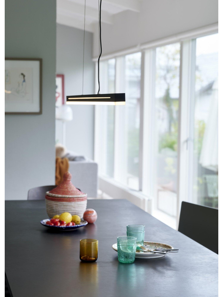 Czarna lampa wisząca liniowa Skylar nad stół - Nordlux, nowoczesna z ściemniaczem