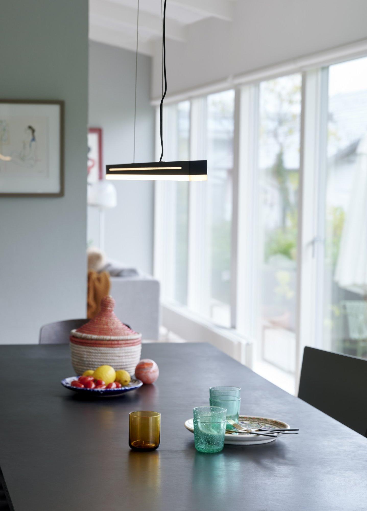 Czarna lampa wisząca liniowa Skylar nad stół - Nordlux, nowoczesna z ściemniaczem