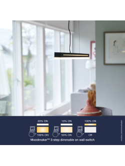 Czarna lampa wisząca liniowa Skylar nad stół - Nordlux, nowoczesna z ściemniaczem