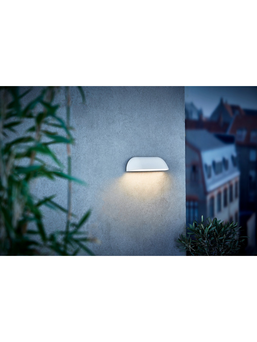 Owalny podłużny kinkiet elewacyjny Front 26 cm biały LED 3000K 650lm IP44 - Nordlux