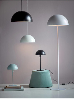 Zielona pastelowa lampa stołowa Ellen 20 - półokrągły metalowy klosz