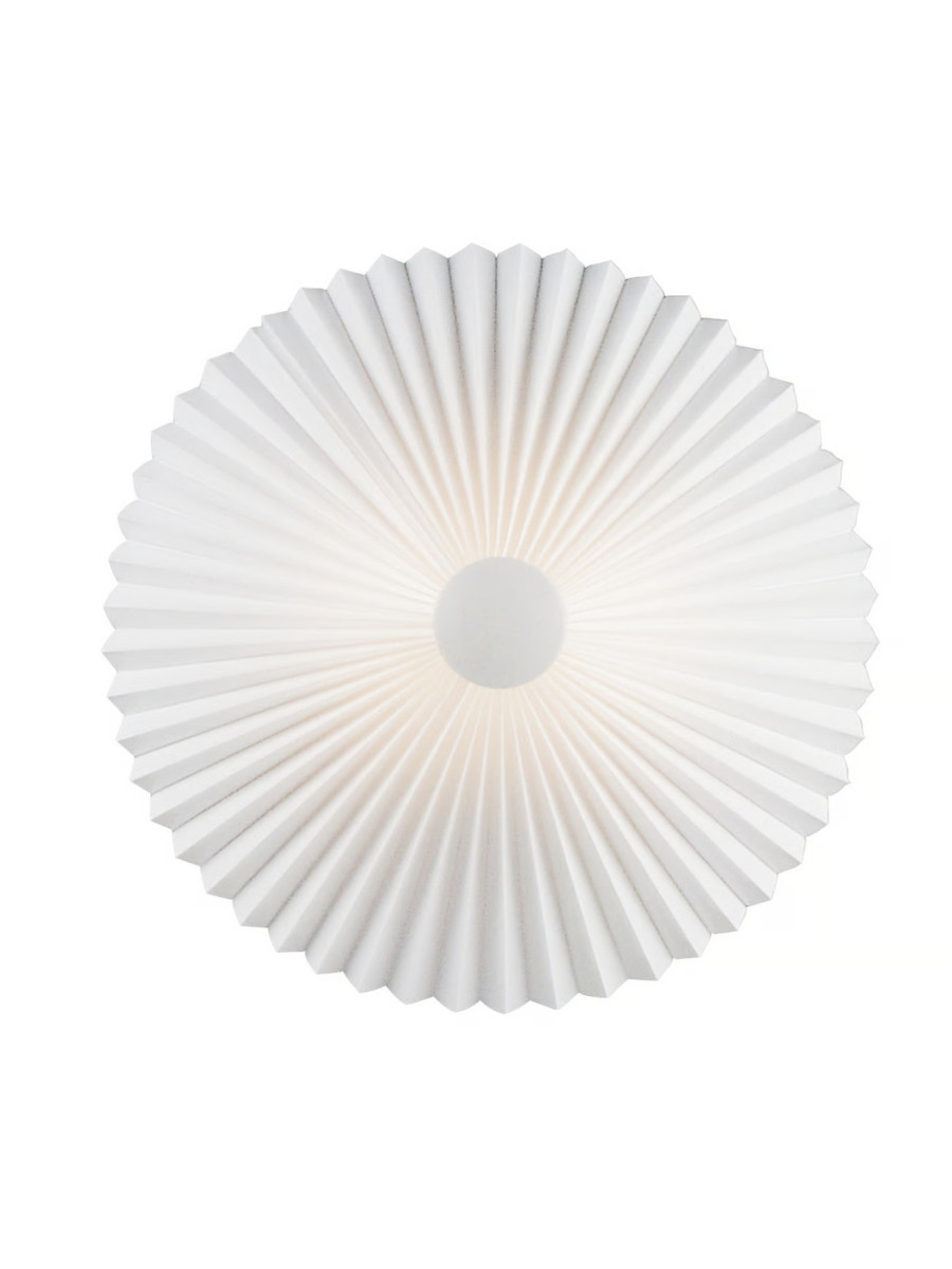Ozdobny okrągły kinkiet ścienny Trio 45 cm biały pliasowany talerz parasol origami
