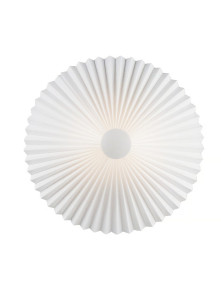 Ozdobny okrągły kinkiet ścienny Trio 45 cm biały pliasowany talerz parasol origami