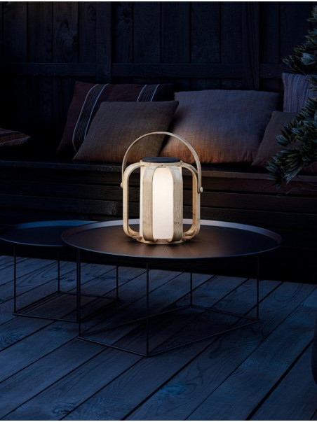 Lampa latarenka na taras balkon - solarna led - bamusowa Lampa latarenka na taras balkon - solarna led - bamusowa