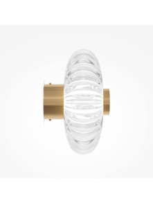 Glamour kinkiet Amulet LED 3000K - kryształowy, ryflowany klosz z złotą tarczą - Maytoni