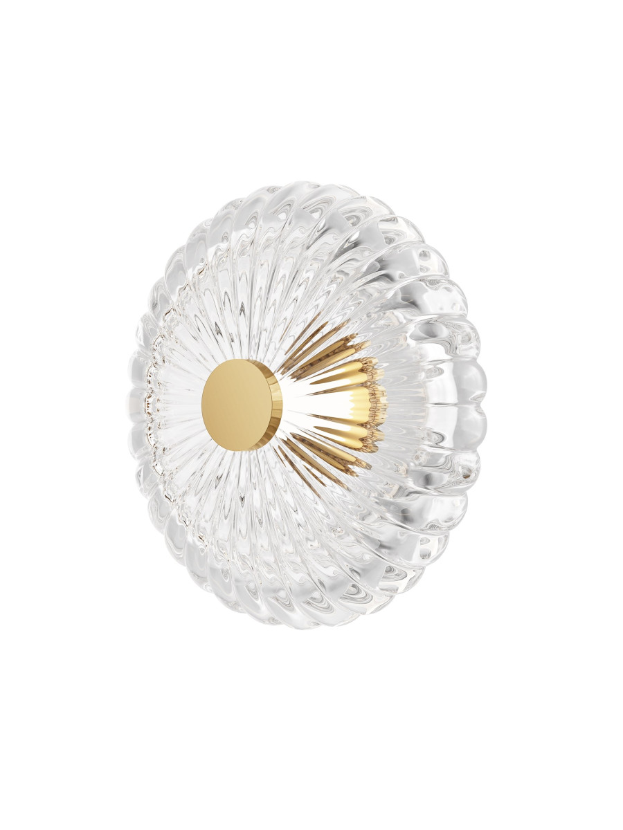 Glamour lampa ścienna Maytoni Amulet LED 3000K – kryształowy dysk ze złotem