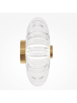Glamour lampa ścienna Maytoni Amulet LED 3000K – kryształowy dysk ze złotem