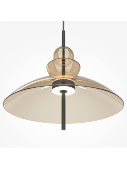Designerska lampa wisząca Bangkok LED 3000K nad stół - bursztynowe szkło trzy formy